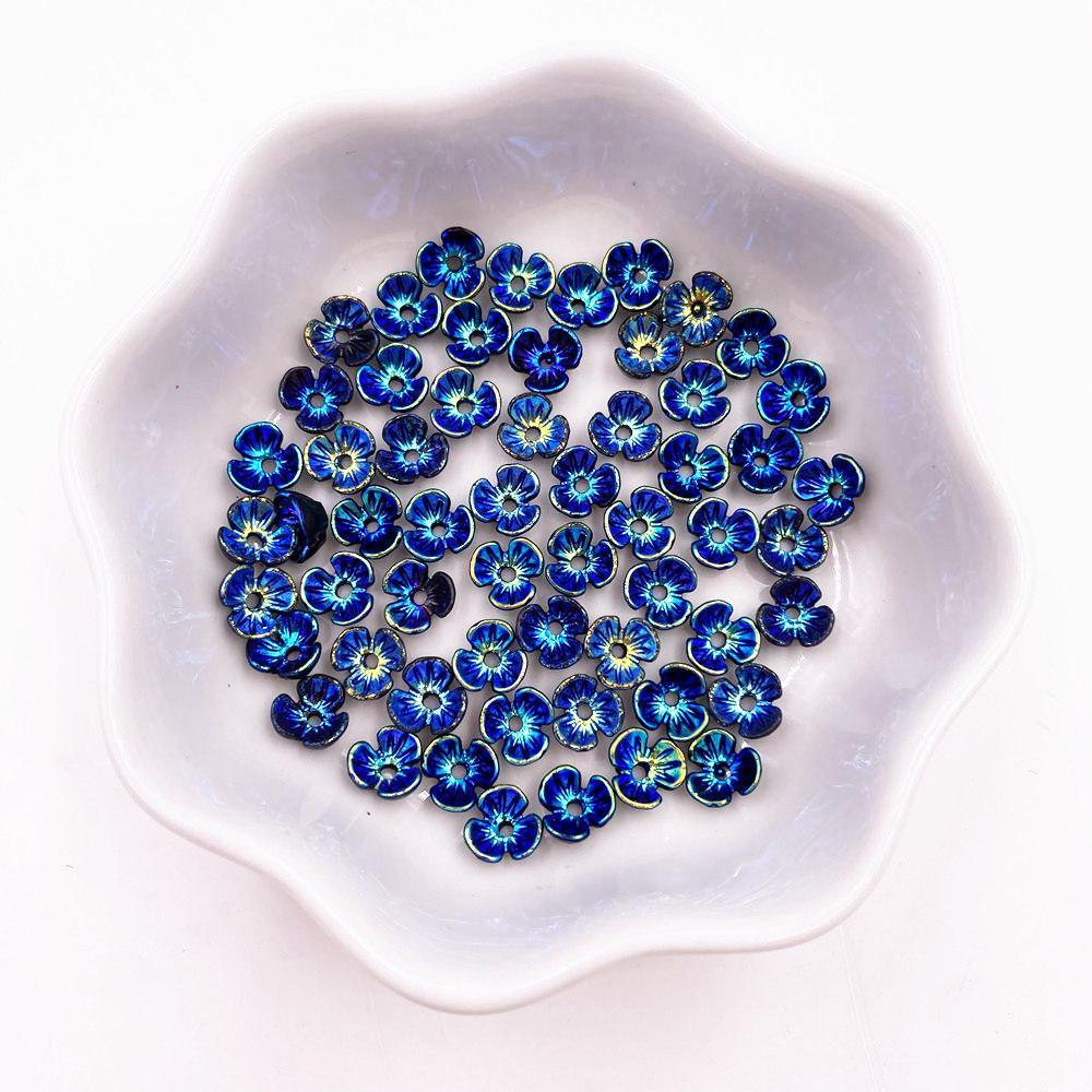 50 шт. 6 мм мини красочные 3D цветы дизайн ногтей со стразами 1 отверстие пуговицы аппликации альбом для скрапбукинга DIY маникюрные аксессуары украшения