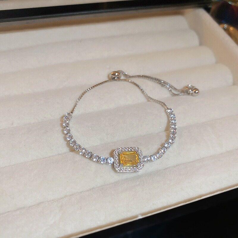 Роскошный браслет из циркона, модное женское квадратное ожерелье из циркона, регулируемый браслет, вечерние ювелирные изделия, подарки