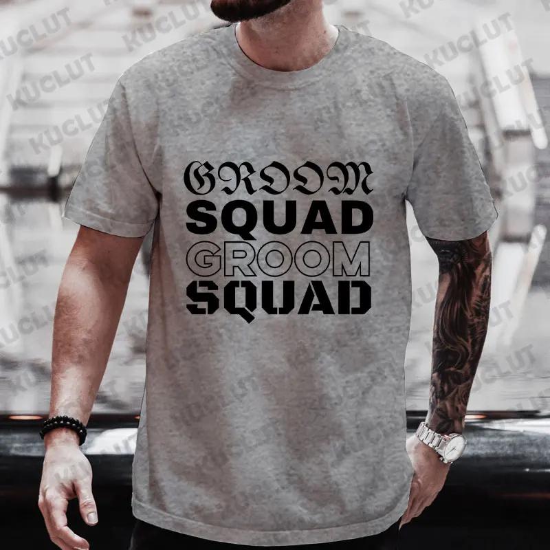 Team Groom Squad T-shirt Engagement Wedding Graphic Y2k Evg Tops Best Man Blouses Boyfriend Single Farewell Bachelor Party Tees