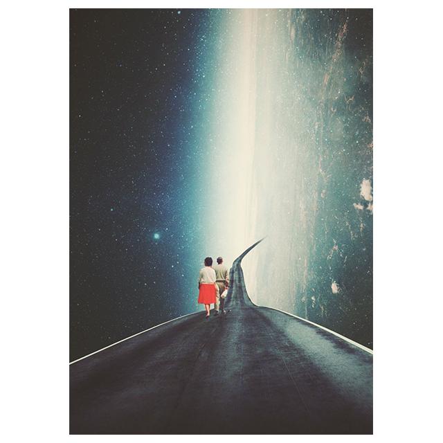 Научная фантастика Космический коллаж Романтические городские принты Постер Холст Картина Современное настенное искусство Картина Гостиная Спальня Домашний декор