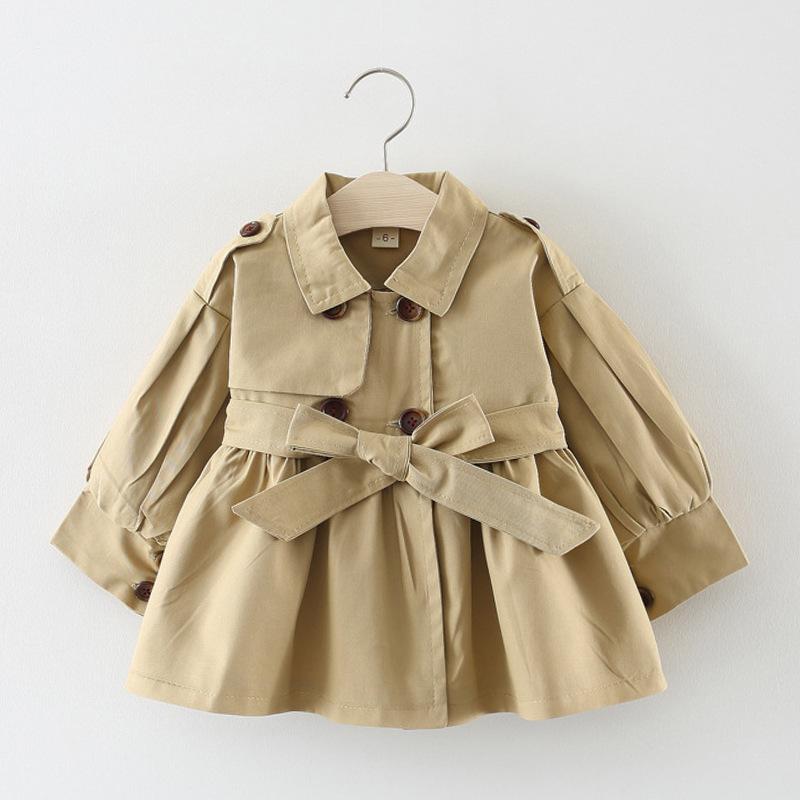 FiveFive Fashion Girls Clothes Autumn Long Sleeve Trench Coats Children Solid Outerwear Costume