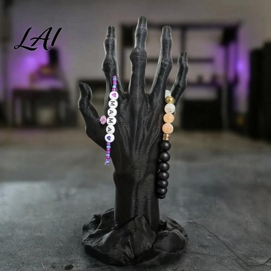 Creative Headphone Stand 3D Printed Skeleton Hand Jewelry Display for Rings Earrings Gothic Organizer Unique Earring Storage Tray Bracelet