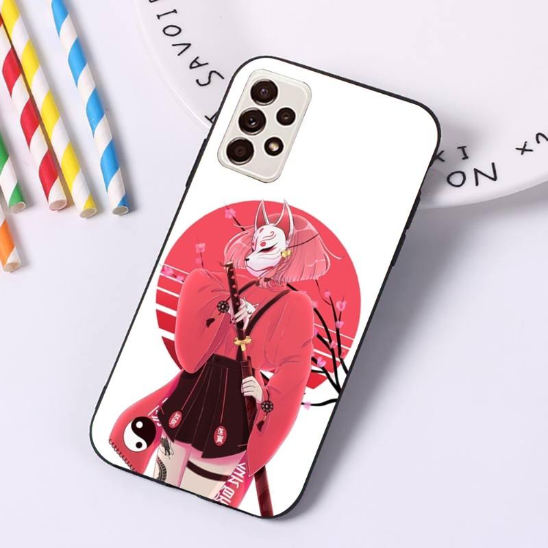 Чехол для телефона Samurai Gril Women для Samsung A91 A81 A73 A72 A71 A30S A20 A12 A13 A52 A53 4G 5G, мягкий черный чехол для телефона