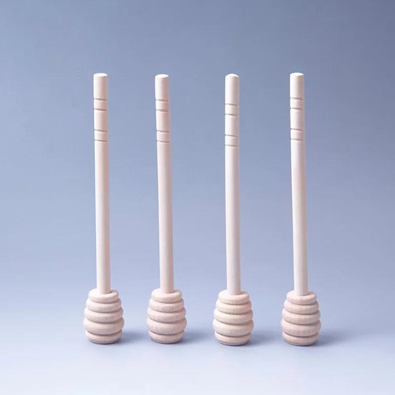 3Pcs/Pack Honey Pot with Long Handle Mix Stick Small Wood Honey Stick Honey Stick Wooden Honey Spoon Stick