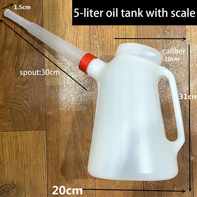 1.2L/2L/3L/5L Oil Measuring Jug Petrol Can Fuel Tank With Pouring Flexible For Automotive Garage Oil Measuring Container