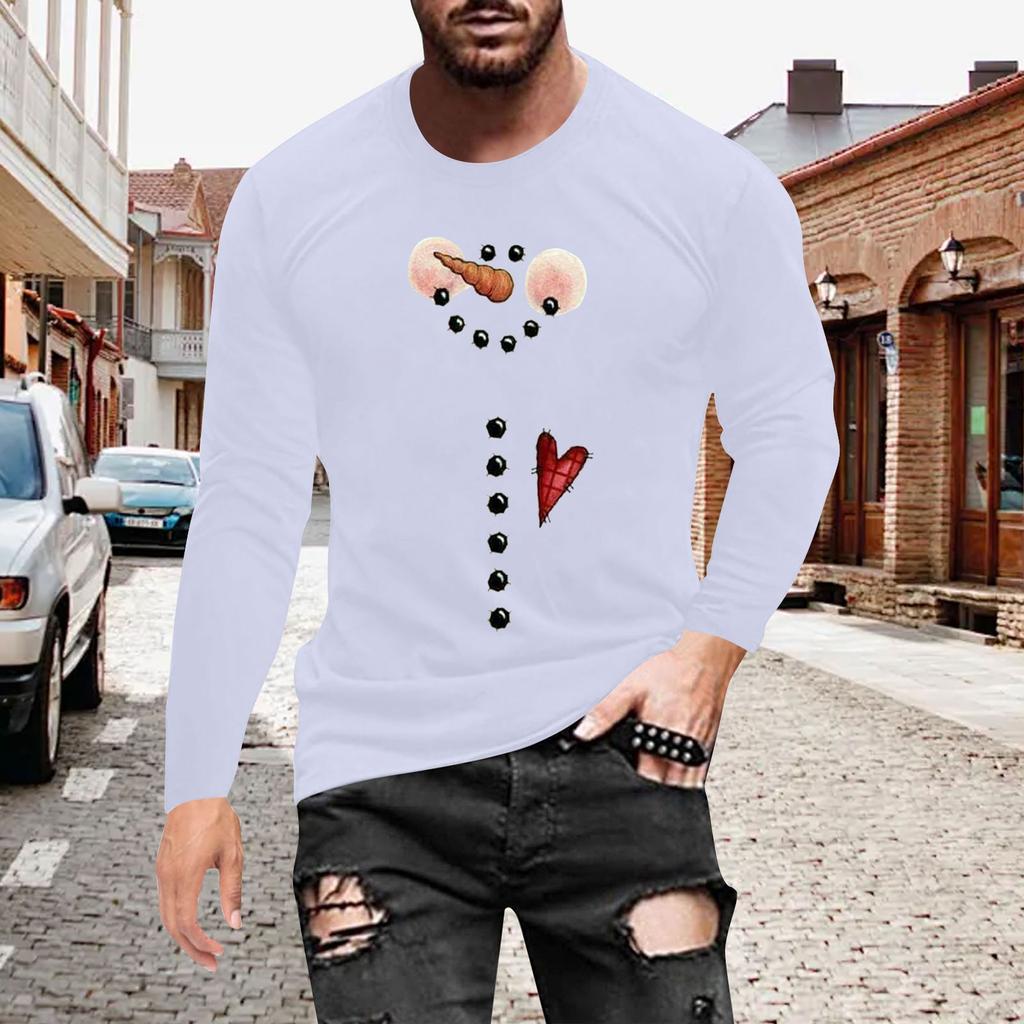 Муж. Футболка Круглый вырез Одежда Одежда На открытом воздухе Длинный рукав С принтом Модельер Винтаж