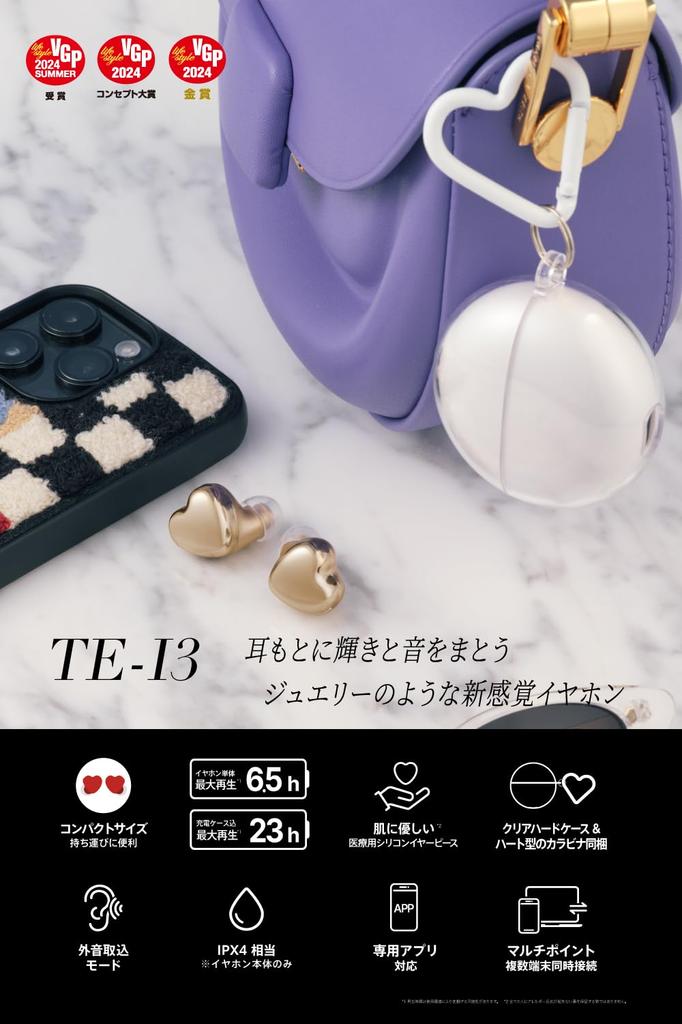 AVIOT беспроводной для небольших прозрачных жестких чехлов Bluetooth до 23 длинных IPX4 одно ухо внешний звуковой микрофон для красных наушников TE-I3, симпатичный,