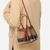 New Genuine Leather Canvas One-shoulder Crossbody Women's Bag Bucket Small Bag