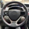 Car Accessories Interior Steering Wheel Cover Perforated Microfiber Leather Trim For Honda Civic 9th 2012 2013 2014