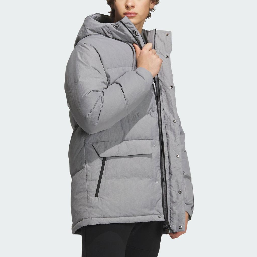 Adidas 600 Fill Letter Print Sports Casual Hooded Down Jacket Men Jacket Gray IL8924
