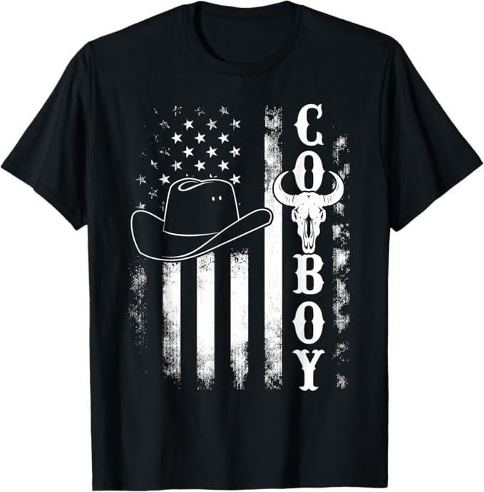 Western Country Men Teen Boy Kid Rodeo Southern Retro Cowboy T-Shirt Mens Womens Tees Top