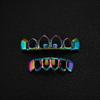 2Pcs/Set Hip Hop Dental Grills Glossy Simple Hollow Teeth Grillz Braces Trendy Classic Hollowed-Out Teeth Caps for Women Men