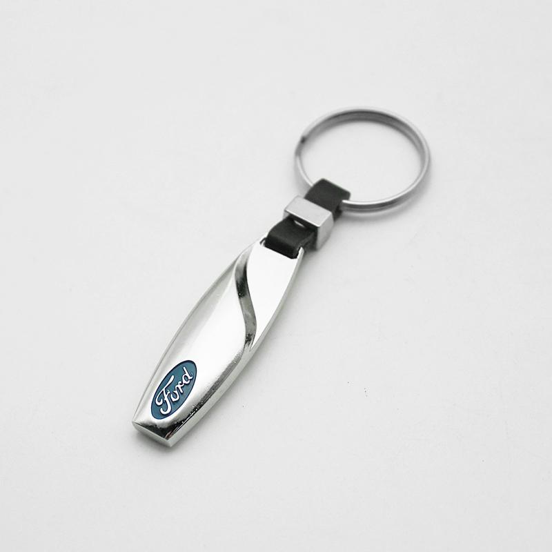 TVEI7 3DMetal/Leather Car Keychain Badge Emblem For Ford Fiesta Focus MK2 Mondeo Kuga Galaxy C-Max S-Max Key Chain Rings Accessories