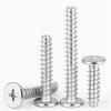 CB Cross Round/Flat Head Self-Tapping Screws with Flat Tail, Large and Thin Head, M2.3, M2.6, M3.