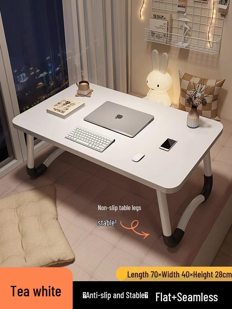 Folding Computer Desk: Compact Bedside or Bay Window Table for Floor-Sitting and Studying