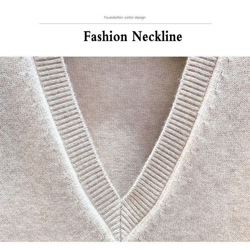 Женский жилет, короткий весенний универсальный вязаный свитер без рукавов с v-образным вырезом