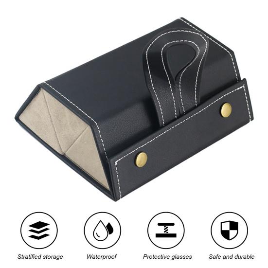 Коробка для хранения очков с металлическими защелками, несколько отделений, однотонный дизайн, органайзер для солнцезащитных очков, кейс для хранения ювелирных изделий