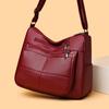Women's Crossbody Bag Multi-Layer Bag Soft Leather Middle-Aged Mother Shoulder Bag