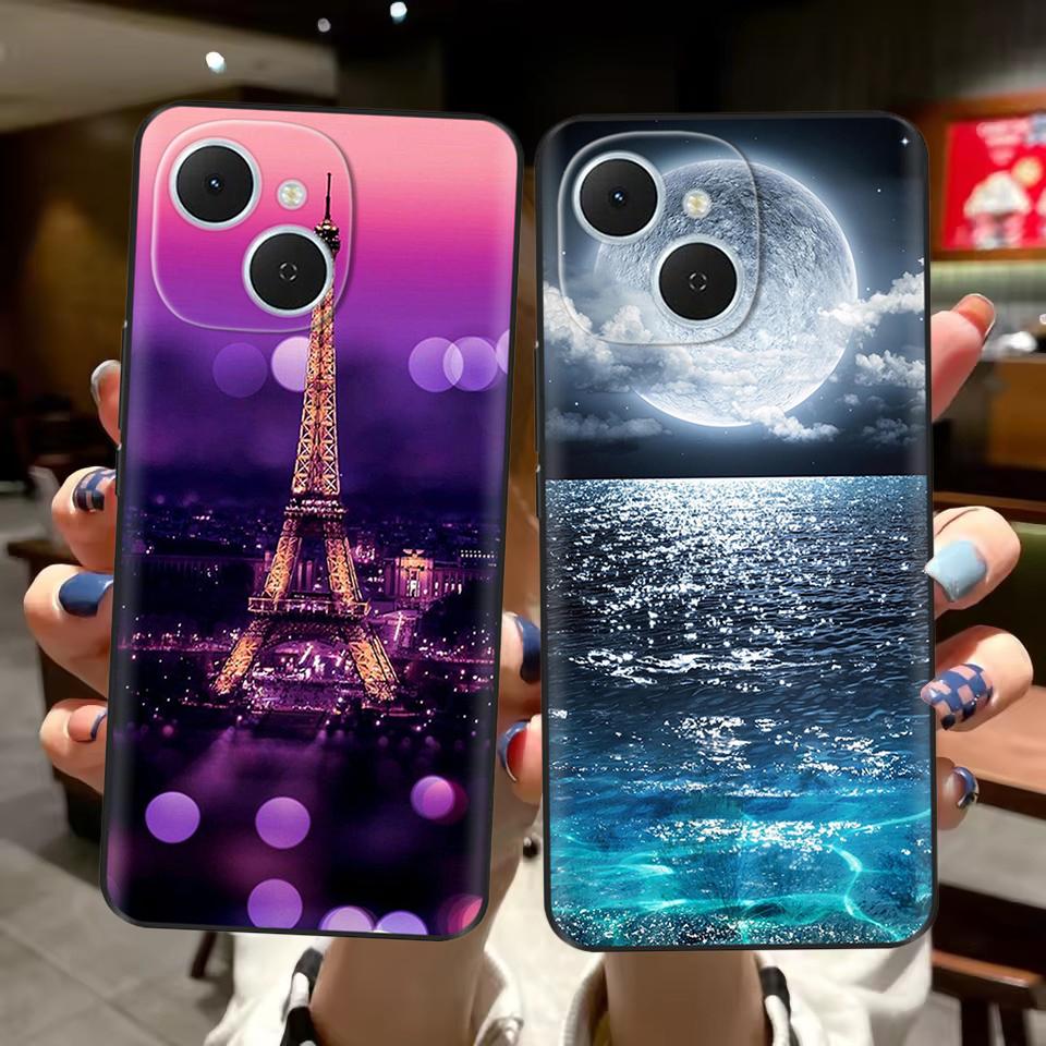 Чехол для Tecno Spark 40C Цветы Мягкий Силикон ТПУ Чехлы для Телефона Для Tecno Spark 40C Ударопрочный Крутой Волк Цветы Защитная Крышка