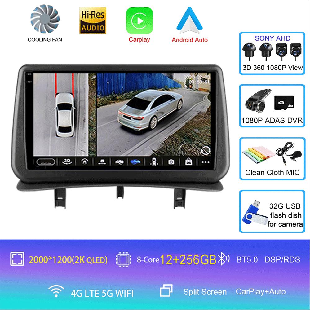 Видеоплеер Android14 Carplay для Renault Clio 3 Clio3 2005 2006 2007 2008 2009 - 2014 Мультимедийное автомобильное радио WIFI+4G DSP Stereo