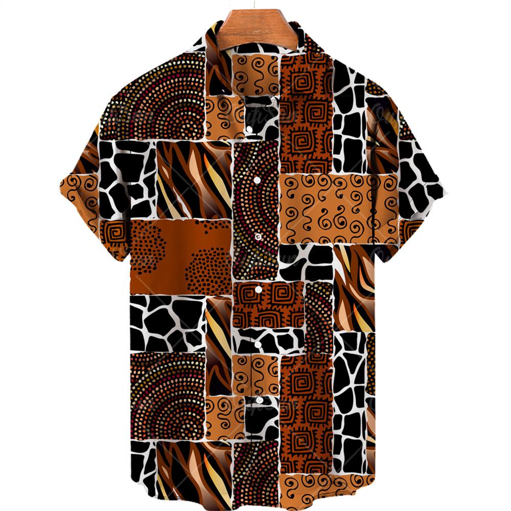 Summer Hawaiian Beach Casual Shirt 3D Pattern T-shirt Retro Short Sleeve Vacation Outdoor Men's and Women's Shirt