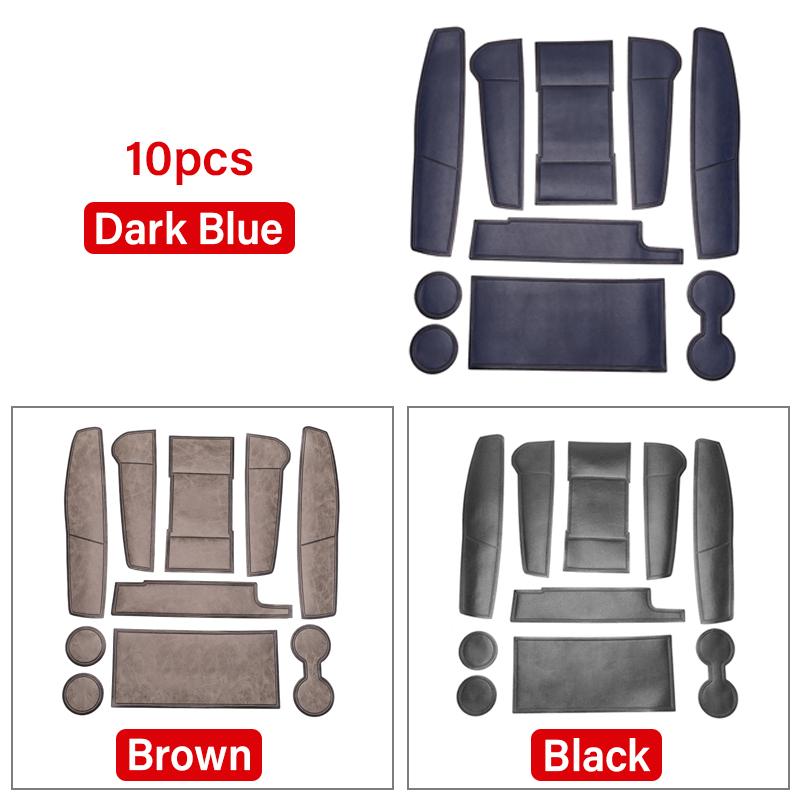 Аксессуары для украшения автомобиля для Tesla Model Y ModelY 2022 2023 Кожаный коврик в слот для ворот, подстаканник, наклейка, противоскользящий коврик