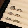 [Green Qi Ring Language] Bow Zir*****Live Green Open Ring Niche Design High-End Accessories Women