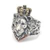 Open Ring Real Silver Retro Handmade Crown Lion Rings For Man Woman S925 Sterling Silver Lion Head Open Ring Fine Jewelry Gift