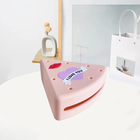 Пудреница Yousheng Контейнер Держатель с отверстиями Треугольная форма Сердце Узор рта Дышащий Полый Силиконовый Держатель для спонжа для красоты и макияжа