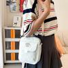 Crossbody Bag Shoulder Bag for Girl Women Japanese Style Travel Bag Fashion LeisureSquare Bag Adjustable Shoulder Belt  White