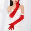 Christmas Red Gloves Velvet for Stage Performance