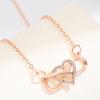 Infinity Heart Necklace for Women Cubic Zirconia Love Heart Pendant Necklace Romantic Birthday Gifts for Girlfriend Wife