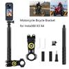 For Insta360 X3 X4 Motorcycle Bicycle Bracket with Invisible Selfie Stick for GoPro Hero12 11 10 DJI Action Cameras Accessories