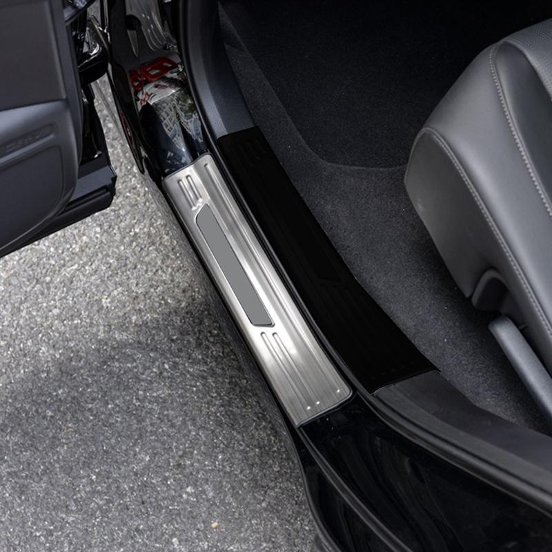 For Honda CRV CR-V 2024 Car Accessories Stainless Steel Silver Black Inner&Outlet Door Scuff Plate Threshold Cover 4pcs