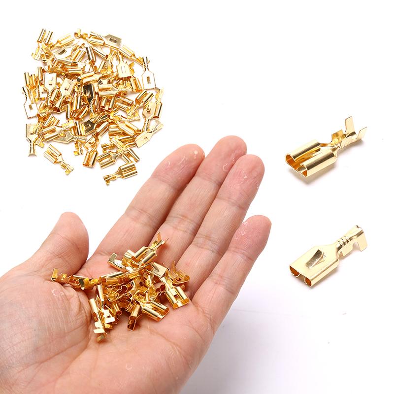 50Pcs 6.3 Crimp Terminal Male Female Spade Connector Crimping Terminals