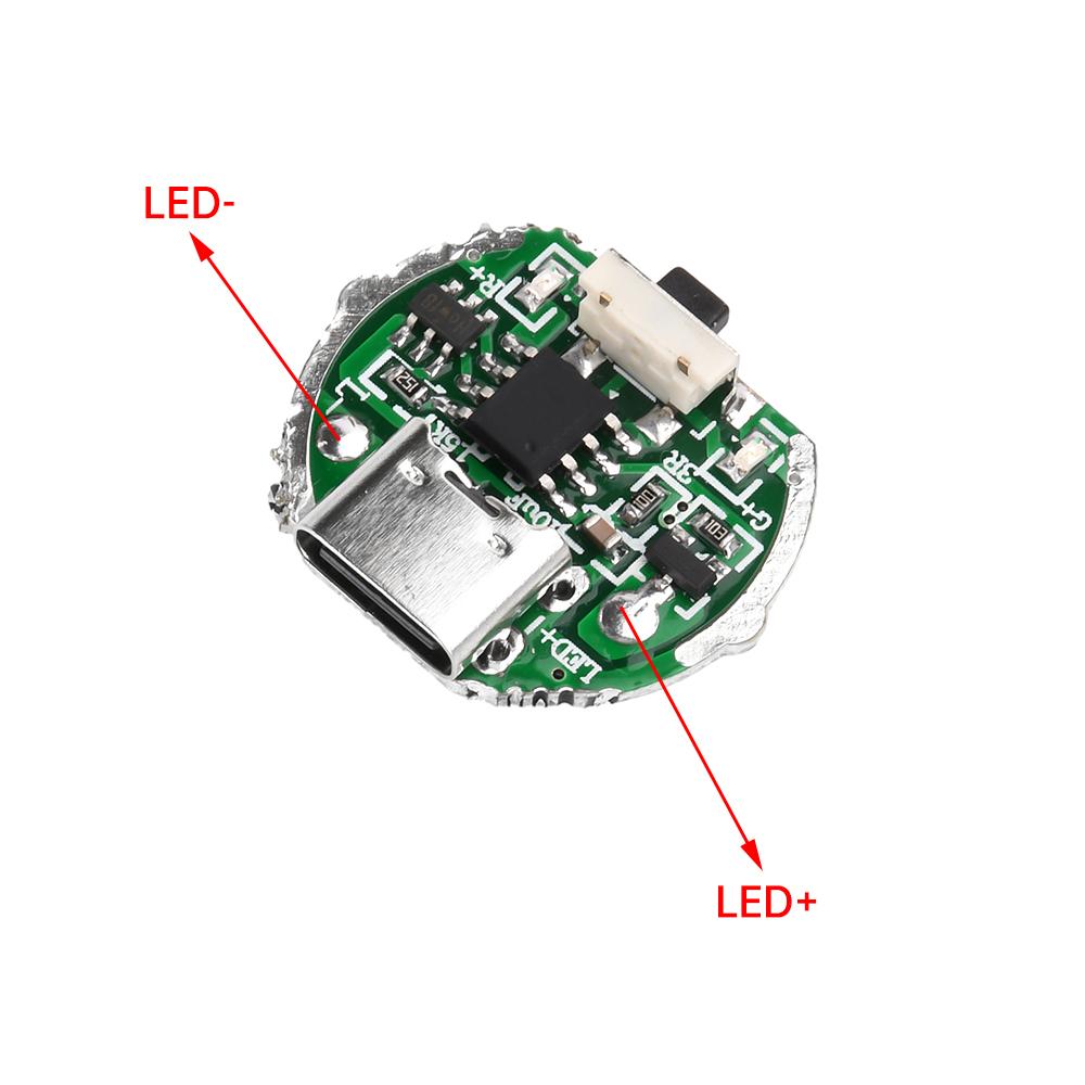 2-Speed Driver Board Flashlight Driver Accessory Circuit Board with Switch Charging Integrated Board Fits 10 Watt Lamp Bead 1PCS