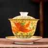 Керамика Санцай Гайвань Чаша Дракон и Феникс Мастер Чашка для чая Ручная работа Эмалевая цветная чаша для чая Высококачественный чайный сервиз Respect