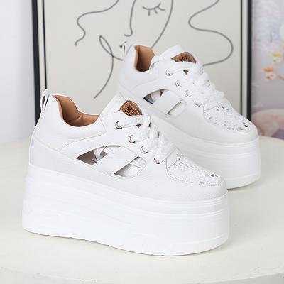 Мода 12 см Женские Дышащие Платформенные Повседневные Туфли Женские Увеличивающие Рост Вулканизированные Туфли Толстая Подошва Zapatos Mujer zapatillas mujer