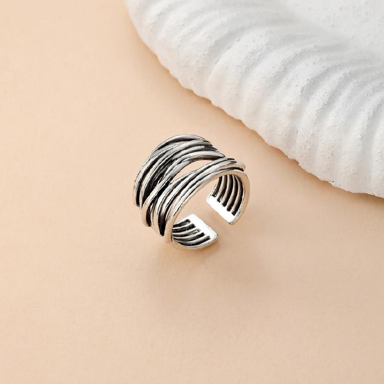 Retro Inspired Open End Rings Adjustable Size Alloy Accessory For Layering Or Everyday Outfits