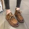 Женские ботинки Ретро шнуровка Ботильоны Осень Новые Круглый носок Женская обувь Универсальная Мягкая подошва Комфорт Повседневная обувь Botas Mujer