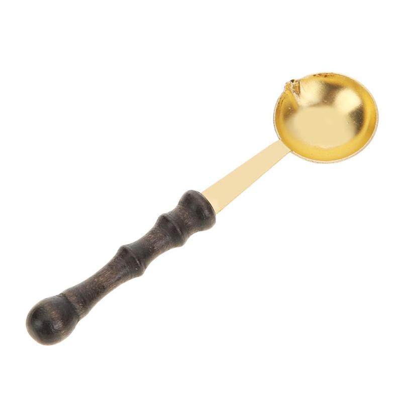 Ложка для горячего сургуча с деревянной ручкой Ложки для ретро-сургучной штамповки Пригласительные открытки Декоративные штампы Ремесло