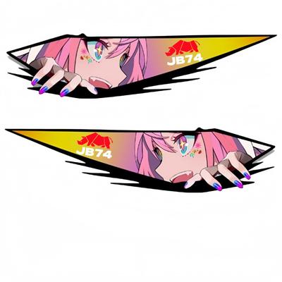 Suzuki Jimny JB74 Эксклюзивная наклейка Декаль для наружной стороны и боковой стороны Крутая 2D Аниме Глаз Лазер JDM Девушка Эмблема Логотип Украшение автомобиля для электрического и Комплект