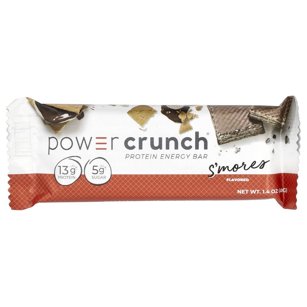 Протеиновый энергетический батончик Power Crunch, S'mores, 12 штук, 40 г (1.4 унции) Каждый