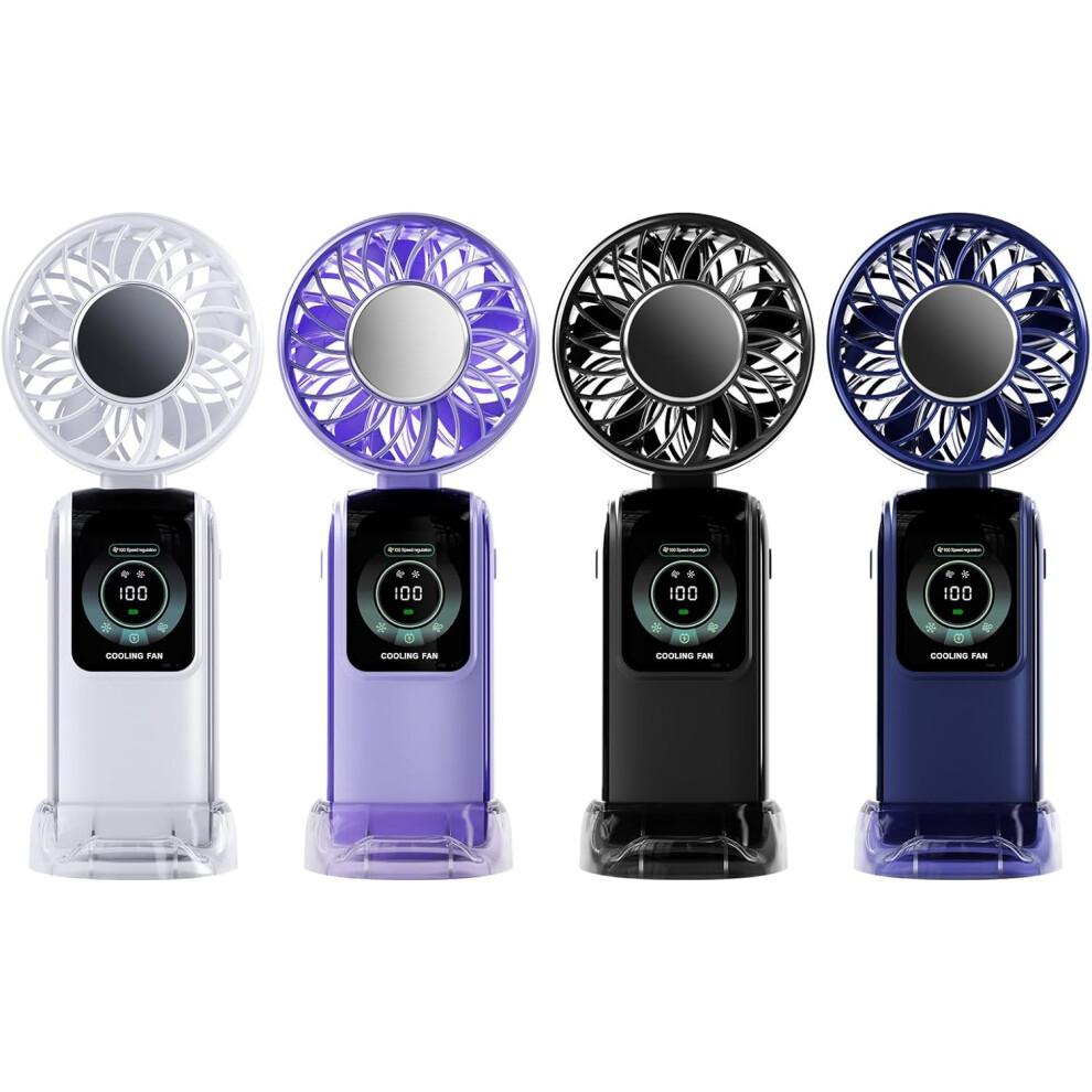 Multifuntional Handheld Fan 3600mAh Battery ABS Texture Purple For Travel Office Outdoor Use