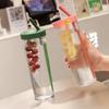 700ML Folding Straw Cup Transparent Large Capacity Water Bottles Portable Juice Cups Lemon Filter Cute Drinking Bottle for Girl