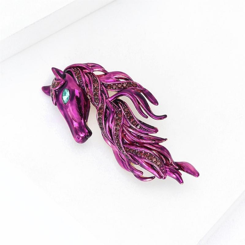 Handcraft Horse Head Brooch Portable Alloy Accessory for Casual Formal Outfits