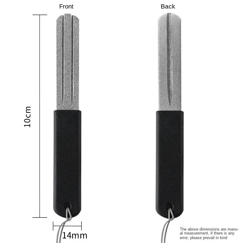 2Pcs Diamond Stone Fishing Hook Sharpener Anti-skid Fishing Tools for Outdoor Fishing