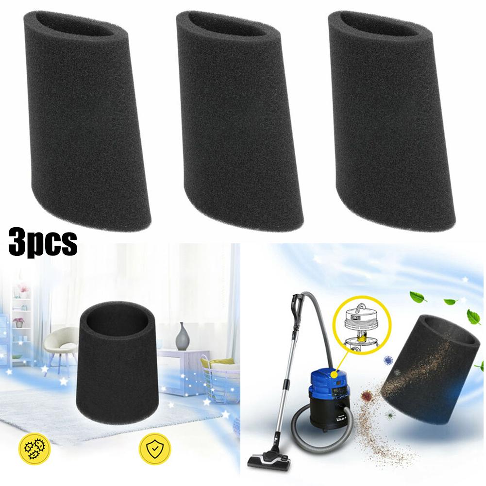 Wet/ Dry Filter Filter Accessories Black Replacement Reusable Vacuum Cleaner Parts 3PCS Garden Kitchen Good New