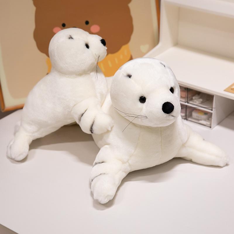 35cm/45cm Super Cute Anime White Sea Lion Plush Toys Soft Stuffed Comfy Huggable Sea Lion Doll Nice Gift To Family for Birthday