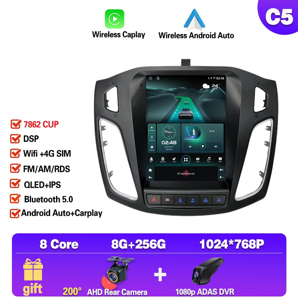 9.7 inch Android 14 Car Radio For Ford Focus 3 Mk 3 2011 2012 - 2019 Multimedia Carplay Video Player GPS navigation Stereo 2Din